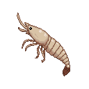 Pixel-art hadal amphipod