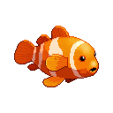 Pixel-art clownfish